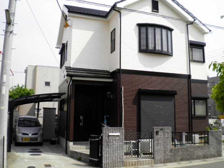 高砂市 シックなツートーン外壁塗装・屋根塗装-兵庫県高砂市のＹ様邸