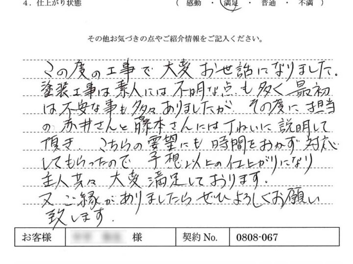こちらの要望にも時間をおかず対応してもらったので予想以上の仕上がりになり大変満足しています – N.Y様