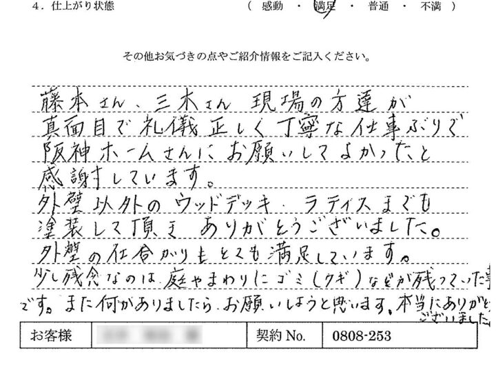 お客様の声 兵庫県 I.M様 – 外壁塗装・屋根塗装工事