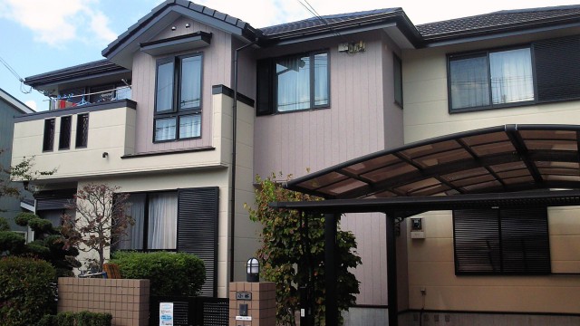 モダンな外観の塗装後の神戸市Ｋ様邸