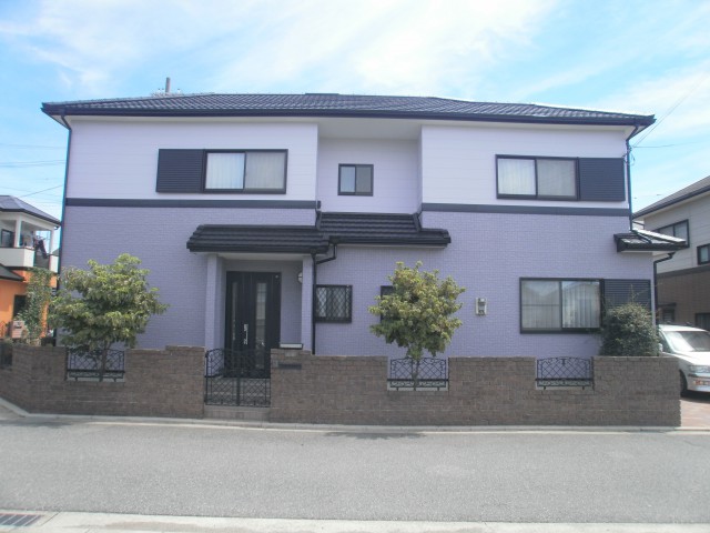 薄紫の塗装後の兵庫県加古川市Ｏ様邸
